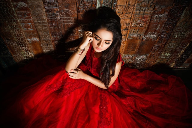 Model in a Red Dress